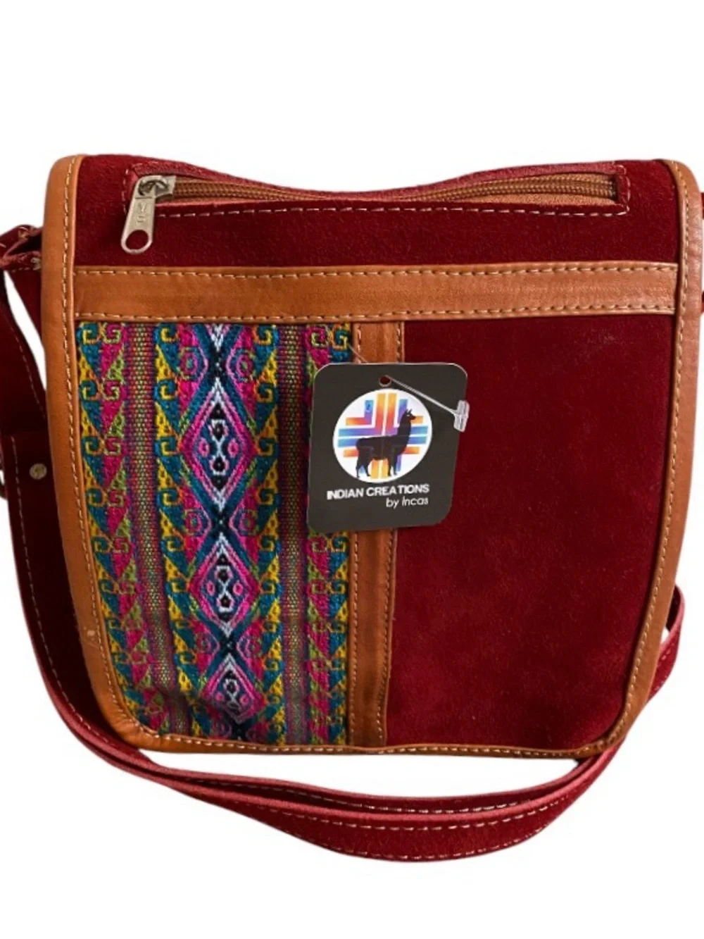 Indian creations by Incas suede crossbody bag